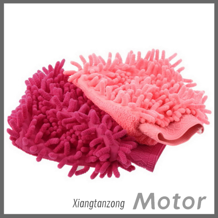 xiangtanzong-ถุงมือถุงมือล้างรถไมโครไฟเบอร์กำมะหยี่ไฟเบอร์อัลตร้าแบบ2-in-1ถนอมรถยนต์ตาข่ายนุ่มสำรองไม่มีรอยขีดข่วนสำหรับการล้างรถและทำความสะอาด
