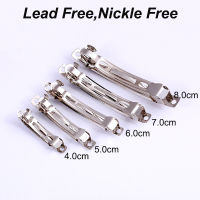 30PCS 4cm 5cm 6cm 7cm 8cm 10cm Silver One Lock Metal French Barrettes Snap Hair Clips Plain France Hairpins For DIY Accessories