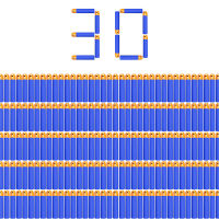 TISNERF 30ลูกดอก Bulltes Refill Pack เข้ากันได้กับ Nerf N-Strike Mega Blaster Mastodon Twinshock s