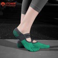 【YD】 Stown Cotton Pilates Terry Anti-slip Five-finger Socks Khmer Volume Five-toed Glue Wear-resistant Ladies