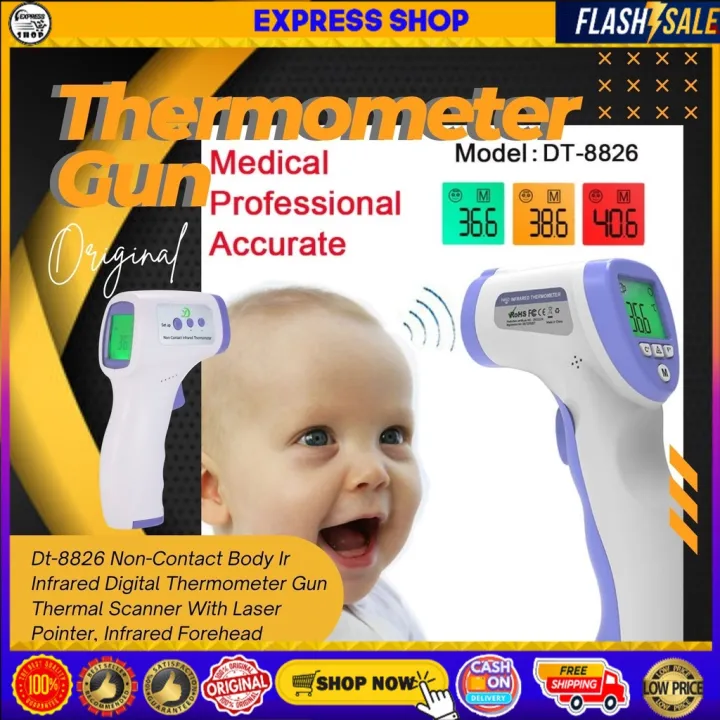 Original Dt8826 NonContact Body Ir Infrared Digital Thermometer Gun