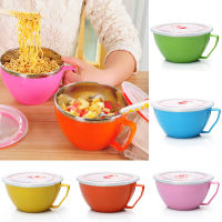 Noodle Bowl with Lid Handle Stainless Steel Food Container Leak-Proof Food Container Rice Soup Bowls Kitchen Gadget