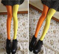 【2023】 Fakhir Ansari Fabrics Hot Cool หญิงสาว Patchwork Footed Tights ยืด Pantyhose ถุงน่องยืดหยุ่น KLL สองสี Solid Stocking