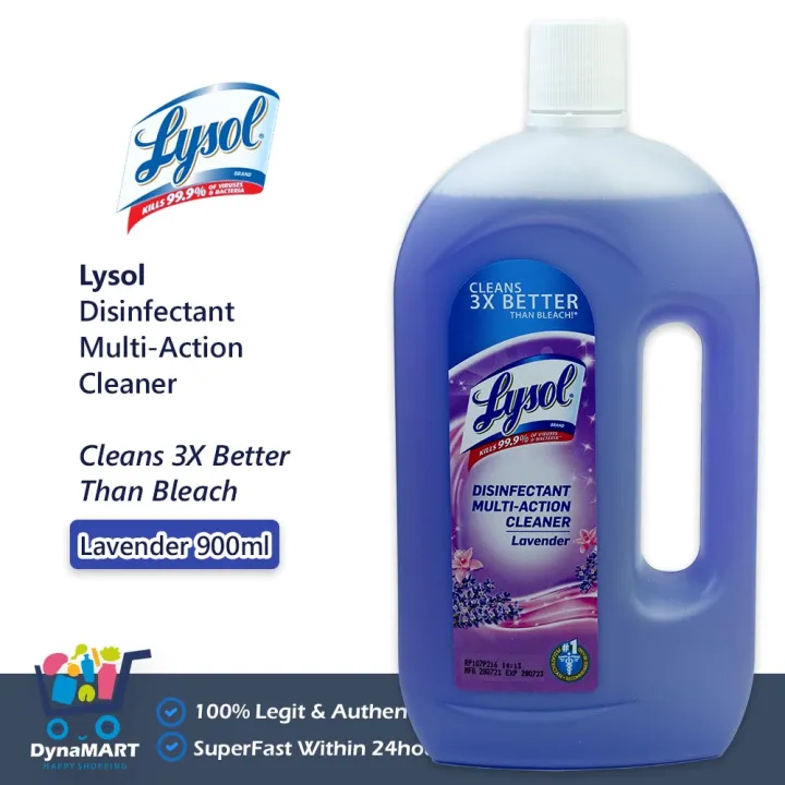 Lysol MultiAction Cleaner [900ML Lavender Scent] 3X Better Than Bleach