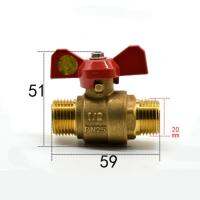 2022DN15G 12 "BSP ชายทองเหลืองบอลวาล์วน้ำก๊าซน้ำมันพอร์ตขนาด14มิลลิเมตรที่มีมือจับสีแดง