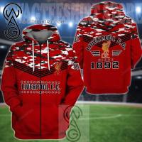 （ALL IN STOCK XZX）  F.C Liverpool 3D T-shirt, hoodie 2023-65655  (Free customized name logo for private chat, can be changed with or without zipper)