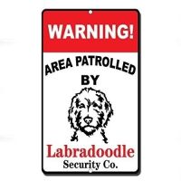 Jimin Warning Area Patrolled โดย Labradoodle-ป้ายอลูมิเนียมตลก-ป้ายดีบุกโลหะโปสเตอร์ Wall Plaque