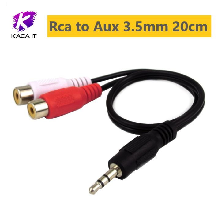 สายแปลง Aux to RCA 1ออก2 ต่อโทรศัพท์เข้าเครื่องเสียง Jack Rca to Aux 3