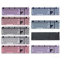 1Set Double Shot ABS/PBT Keycap 104 Keys Pudding Translucent Dual layer Keycaps OEM Profile for RGB Mechanical Keyboard