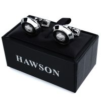 12มม. HAWSON D ตัวอักษรเริ่มต้นตัวอักษร Cufflinks แฟชั่นรอบชาย Cuff Links ปุ่มสีดำเคลือบปุ่มขึ้นเสื้อเครื่องประดับ