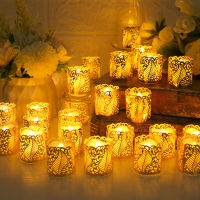 Flameless ชาแสงเทียนแบตเตอรี่ดำเนินการ Votive LED Tealights กับโคมไฟกระดาษสำหรับงานแต่งงานวาเลนไทน์ฮาโลวีนคริสต์มาส