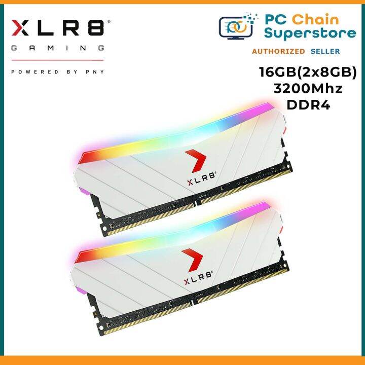 Pny Xlr8 Epic X Rgb 16gb 8gbx2 3200mhz Cl16 Ddr4 Gaming White Memory