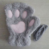 Christmas Women Wear Glove Half Finger Claw Fingerless Winter Gifts Panda Cat Paw Cute