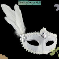 Sunflower FEATHER Pearl Mask หน้ากากฮาโลวีนปาร์ตี้หน้ากากหน้ากากสีขาวสีดำ