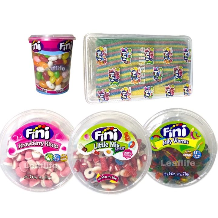 Fini strawberry kisses sour mix gummies jelly belts♥ | Lazada PH