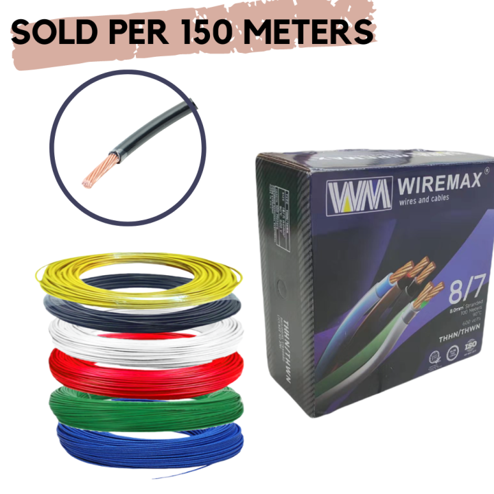 WIREMAX ⚡ THHN/THWN Electrical Stranded Wire 150 METERS (1 roll) 8 (8