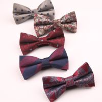 Jacquard polyester mens floral stripes wedding photography bow tie suit accessories spring new bow tie Boys Clothing