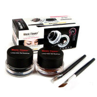 Music Flower Brand 2pcsKit Brown+Black Waterproof Eyeliner Gel Makeup Cosmetic Gel Eye Liner With Brush 24 Hours Long-lasting