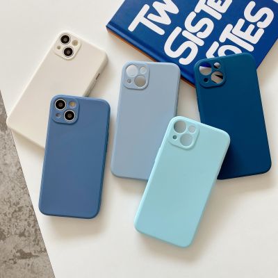 Liquid Silicone Phone Case for IPhone 14 13 12 11 Pro X XR XS Max SE2020 7 8 Plus Straight Edge Soft Shell TPU Protective Cover