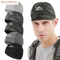 MASEN Helmet Lining Hat สำหรับการวิ่ง ฤดูร้อนฤดูร้อนฤดูร้อน ระบายเหงื่อ หมวกกีฬา อุปกรณ์เสื้อผ้าขี่จักรยาน หมวกกันเหงื่อ ผ้าตาข่ายผ้า ป้องกันเหงื่อ การป้องกันแสงแดด หมวกสำหรับวิ่ง หมวกขี่จักรยาน หมวกทำความเย็นรถจักรยานยนต์ หมวกซับในหมวกกันน็อค