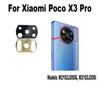 Xiaomi เลนส์กล้องถ่ายรูปสำหรับหลัง POCO X3 PRO ของแท้สติ๊กเกอร์ติดกาวฝาครอบกระจกพร้อมกรอบหลังแบบติดชิ้นส่วนอะไหล่ทดแทนของ NFC GT