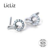 LicLiz 925เงินสเตอร์ลิงใหม่ต่างหูต่างหูรูปหยดน้ำกลมคริสตัล CZ สำหรับผู้หญิงสีทอง Amp; White Gold Zircons LE0554เครื่องประดับห่วงทอง Zircons