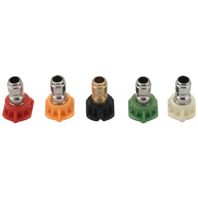 5Pcs Pressure Washer Spray Nozzles 1/4 Quick Connection Spray Tip Set (4.0 Gpm) Multiple Degrees