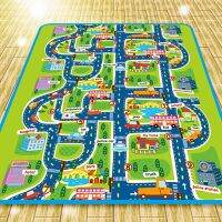Urban Forest Road Traffic Pattern Printed Floor Mat Childrens Play Bedroom Living Room Felt Carpet Bar Entrance Decorative Mat
