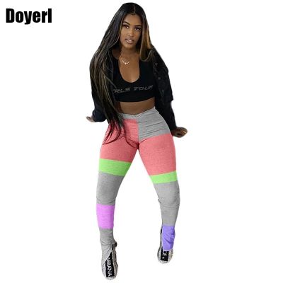 Streetwear Joggers Women Pants Korean Style Color Contrast Split Flare Pants High Waist Sweatpants Stacked Leggings Wholesale