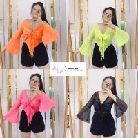 ?เสื้อซีทรูมัดอกสีนีออน สาวอวบ [Aila Plussize]