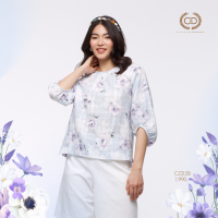 เสื้อผู้หญิง C&amp;D Blouse เสื้อเบลาส์ ปลายเเขนพอง Light Cape Jasmine (CZ2LSB)