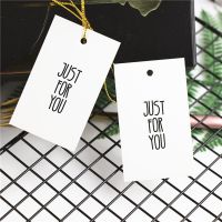 50pcs White Just for You Hang Tag Paper Handmade Gift Label DIY Wedding Christmas Party Favors Tags Gift Candy Wrapping Supplies