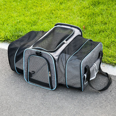 Luxury Breathable Cat Bag Foldable Extension Bag Travel Cat Cage Portable Kitten Tote Puppy Backpack Dog Carrier Accessories
