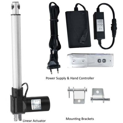 12V DC Stroke  25mm-1000mm  Max Push 5000N/500KG Linear Actuator + Wireless Controller + Mounting Brackets  For Linear Actuator Electric Motors