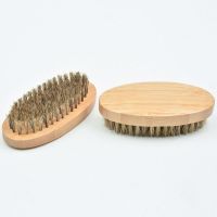 ☒ Spot stock men beard brush bristle brush bamboo beard brush flower mane oval shape