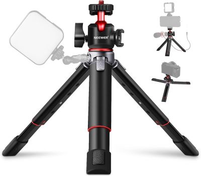 ขาตั้งกล้องแบบกล้องจิ๋วจาก NEEWER พร้อมหัวลูกบอลปรับได้360 ° &amp; ฐานสวมให้ความเย็นสำหรับ Canon G7X Mark III Sony ZV-1 RX100 A6600 Vlogging