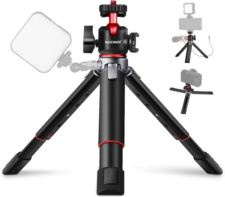 ขาตั้งกล้องแบบกล้องจิ๋วจาก-neewer-พร้อมหัวลูกบอลปรับได้360-amp-ฐานสวมให้ความเย็นสำหรับ-canon-g7x-mark-iii-sony-zv-1-rx100-a6600-vlogging