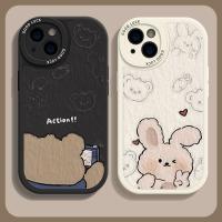 SDFGERGEH เคส ไอโฟน เคสมือถือคู่ Apple 13 เคสมือถือ iPhone 14 หนังแกะ 12 เลนส์ รวมทุกอย่าง 11 โปรกันตก น่ารัก x