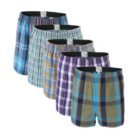 5Pcslot Boxer Men Thin Summer Underwear Cotton Man Big Size Short Breathable Plaid Flexible Shorts Boxer Male Underpants