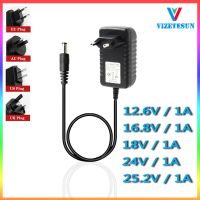 Fascia สายไฟ12.6V 1A 16.8V 21V 29.4V 25.2V ที่ชาร์จแบตเตอรี่ลิเธียม5.5x2.1MM DC