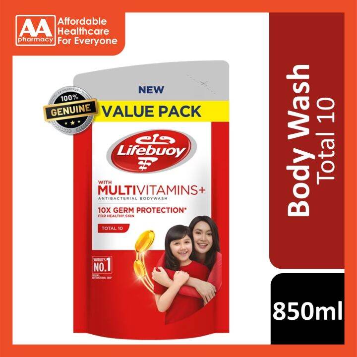 Lifebuoy Total 10 Body Wash (Refill) 850ml Lazada
