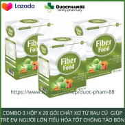 Combo 3 hộp chống táo bón Bột chất xơ hòa tan cho bé và cả gia đình Fiber