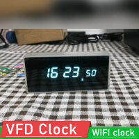 VFD WIFI นาฬิกาเดสก์ท็อปดิจิตอล VFD นาฬิกาอิเล็กทรอนิกส์เวลาสร้างสรรค์เรืองแสงหน้าจอนาฬิกา Gravity Sensor TYPEC Power 1224-Hour