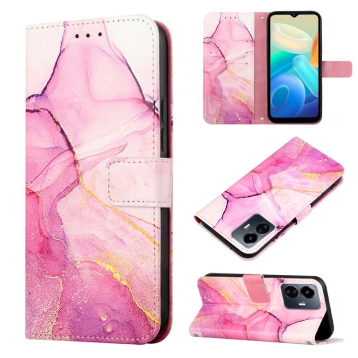 เคสหน้ังกลับมือถือลายหินอ่อน-pt003สำหรับ-vivo-y77-5g