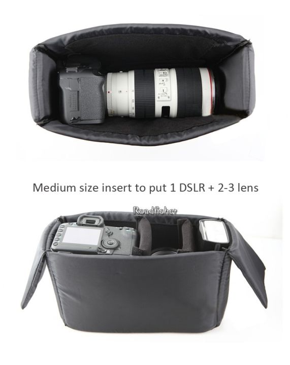 roadfisher-เคสใส่กระเป๋าสะพายไหล่ถ่ายภาพกล้องกันน้ำเคสแล็ปท็อปสำหรับ-canon-750d-90d-70d-7d-6d-5d3เลนส์-dslr-5d