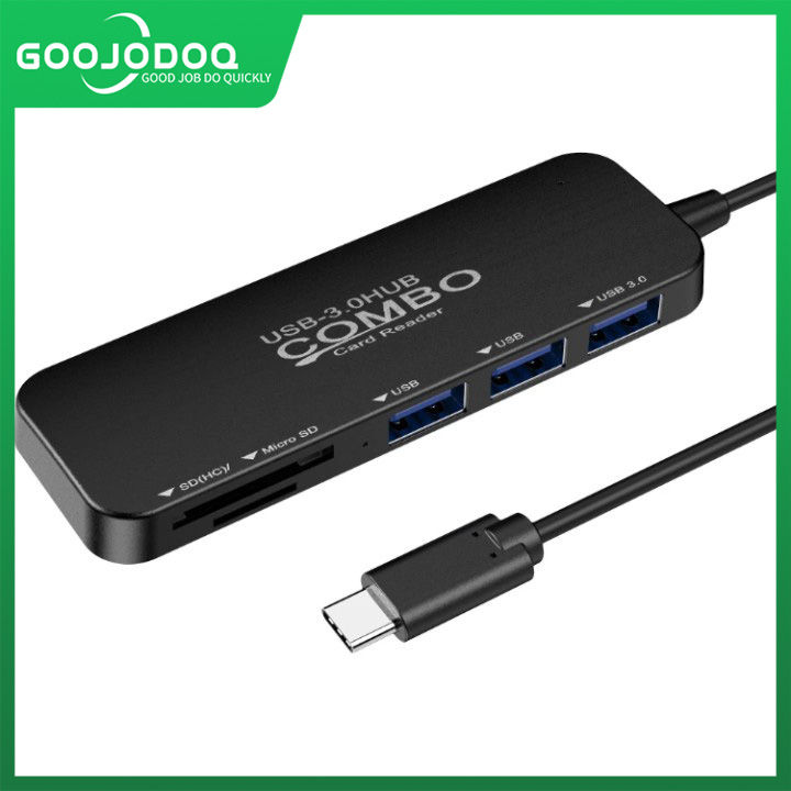 goojodoq-5-in-1-4-ports-usb-type-c-hub-adds-4-slots-tf-card-sd-card-usb-3-0-card-reader-for-macbook-laptop