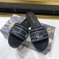 #New  WOMEN FLAT DWAY SLIDE Cotton Embroidery Sandals no box