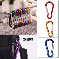 【COD&amp;Ready Stock】2/5pcs 7 Colors Aluminum Alloy Hooks Keychain Buckles Carabiner Spring Clip Camping Hiking Outdoor Tool