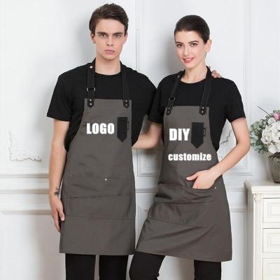 Custom Logo Design Kitchen Apron Work Apron With For Couple Wife Kitchen Gift Restaurant Apron Pattern Cooking School Apron Lab Aprons