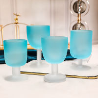 Retro Sunset Glass คลาสสิก Goblet แก้วไวน์แดงค็อกเทลแก้วสีคริสตัล Frosted Glass Home Kitchen ดื่ม Utensils